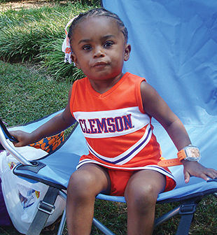 Jacqui O'Neal ’93 entered this photo of her niece, Serenity O'Neal, future Class of 2031, in Clemson World's Facebook photo contest.