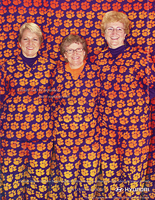 The Loonies set the bar high: Christine Faenza, Deborah Nelson and Beth Williams, dressed in their Tiger Paw scrubs, were featured in the Hyundai ad about fan loyalty.