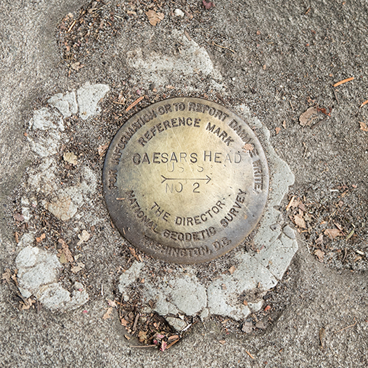 USGS marker at Caesars Head