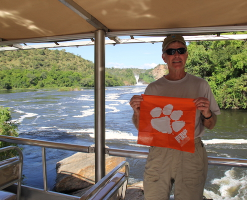 Uganda: Bill Anderson ’68 aboard the African Queen on the White Nile River in Murchison Falls National Game Park during a mission trip to northern Uganda in Oct. 2018.