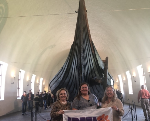 Norway: Cathi DuRant Coutu '87, Jordan Weir '16 and Jill Weir '83, M '93 visited the Viking Ship Museum in Oslo.