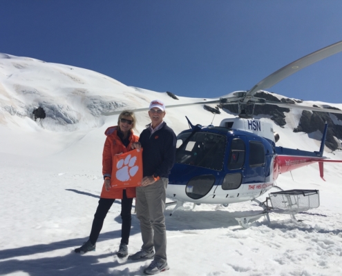 New Zealand: Teresa Houston Haas '76 and her husband, Dale, on top of Franz Joseph Glacier in January 2020.