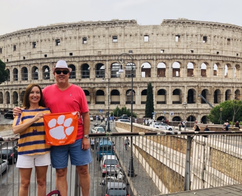 Italy: Al Johnson ’87 and his wife, Karla, visited the historic Colosseum in Rome.