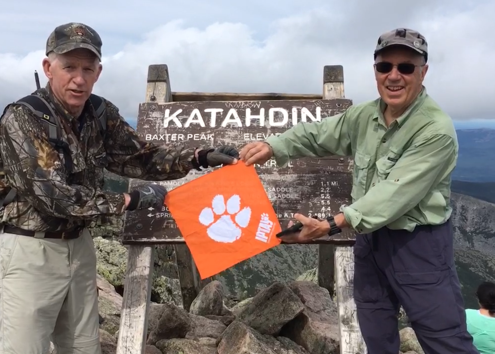 Maine: Alan Kuester ’69 and his friend Toney, both long-time section hikers of the Appalachian Trail, summited Mount Katahdin on Sept. 11, 2019, at an elevation of 5,267 feet.