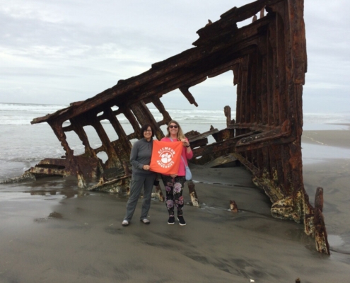 Oregon: Lindsey Woods ’09, M ’11 traveled to Oregon to visit her friend and former architecture professor Annemarie Jacques ’76, M ’81, where they explored Fort Stevens State Park, including the Peter Iredale Shipwreck. “We had a ball!” Woods wrote.
