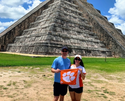 Mexico: Amanda Trujillo McGill ’08 and Henry B. McGill III ’09 visited Chichén Itzá, a Mayan city on the Yucatan Peninsula in Mexico. It is one of the New 7 Wonders of the World, and according to Amanda, the name literally means “at the mouth of the well of the Itzá.”