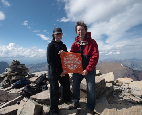 Montana: Ed Weaver '84 and his daughter Natalie Weaver '21 celebrated at the summit of Mount Siyeh (10,006 feet) in Glacier National Park, Montana, on August 6, 2020.