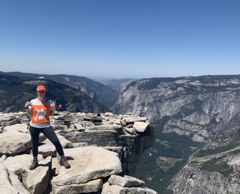 California: Sarah Bonner ’12 climbed to the top of Half Dome in Yosemite National Park with her husband, Chad.