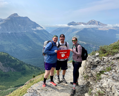 Montana: Catie Cornett ’08, Caitlin O'Neill Keller ’09 and Everette Keller ’10 traveled to Glacier National Park for a week of hiking and camping in August.