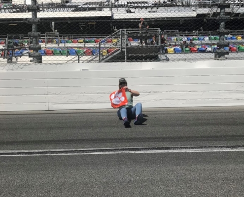Florida: Cristina Shorts ’11 sat on the 31-degree banked surface of the Daytona International Speedway ahead of the 64th running of the Great American Race, the Daytona 500.