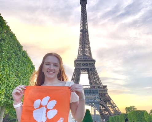 Anne McElvenny ’22 celebrated her Clemson graduation in Paris.
